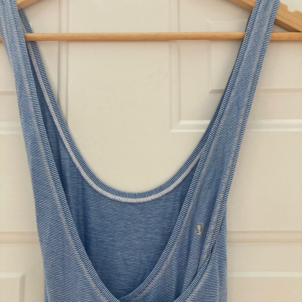 Lululemon blue pinstripe maxi dress size 8